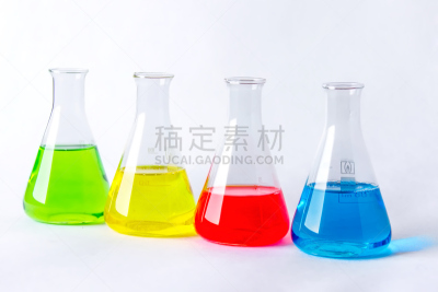 烧瓶,液体,色彩鲜艳,四个物体,锥形烧瓶,装管,生物科技,水平画幅,微生物学,试管