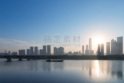 现代,建筑外部,,船,长沙,公园,著名景点,湖南省,河流,户外