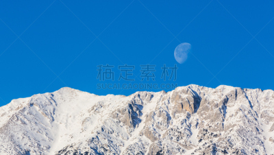 雪,月亮,冬天,山,风景,拍摄环境,天空,美,度假胜地,水平画幅