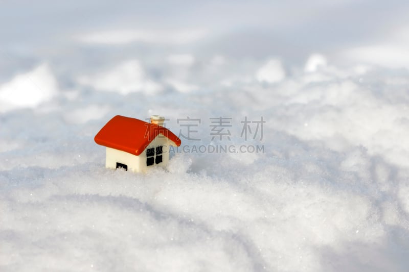 雪,捕获的,玩具屋,商务,寒冷,热,贺卡,霜,小的,窗户