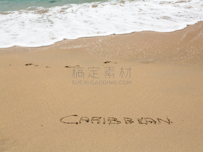 沙子,海浪,海洋,加勒比海地区,圣汤姆斯,水,水平画幅,消息,符号,在边上