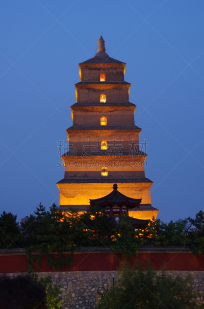 宝塔,巨大的,唐朝,西安,陕西省,垂直画幅,无人,东亚,摄影