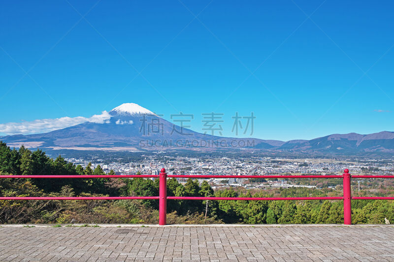 御殿场市,富士山,秋天,雪山,城镇景观,风景,图像,雪,十一月,无人