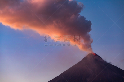 阿尔拜省,菲律宾,马尔地马荣火山,黎牙实比市,水平画幅,熔岩,户外,火山,亚洲,著名景点