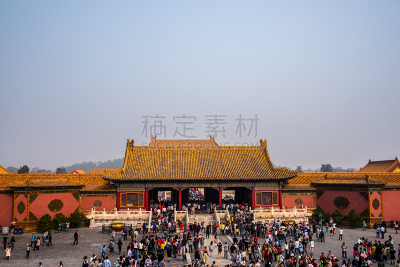 故宫,天空,水平画幅,巨大的,禁止的,户外,石材,国际著名景点,远古的,雾
