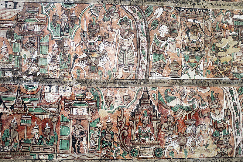 洞穴,卧佛寺,灵性,缅甸,水平画幅,山,无人,古老的,佛塔
