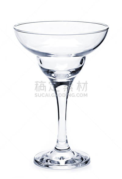 玛格丽特,玻璃杯,空的,垂直画幅,空杯子,马提尼酒杯,无人,鸡尾酒,背景分离,弯曲