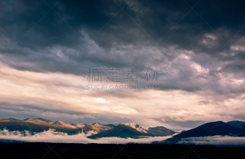 马莫瑞山,天空,气候,水平画幅,高视角,山,无人,苏格兰,偏远的,云景