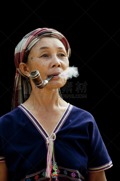 长颈族,女人,部分,高山族,垂直画幅,缅甸,泰国人,泰国,仅成年人,仅一个中老年女人
