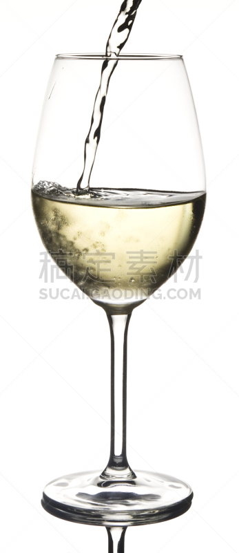 玻璃杯,白葡萄酒,垂直画幅,葡萄酒,寒冷,无人,全景,白色背景,冰冻时间,含酒精饮料