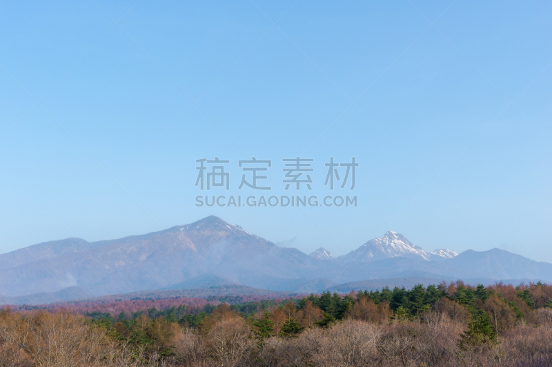 八岳山,天空,度假胜地,休闲活动,水平画幅,雪,无人,早晨,户外,白色