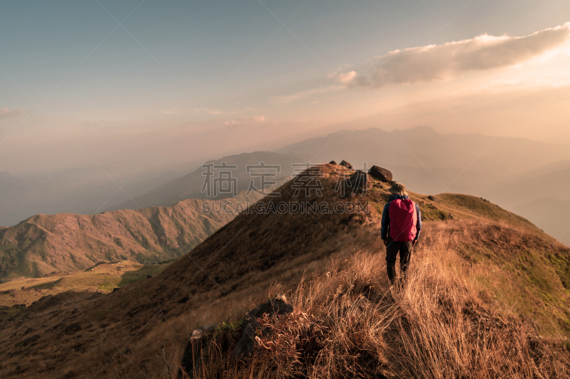 背包,生活方式,山,徒步旅行,概念,青年男人,旅途,自由,灵感,泰国