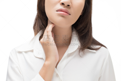 女人,喉咙痛,甲状腺素,日冕形病毒,乳突,甲状腺,消化不良,下巴,喉咙,人类腺体