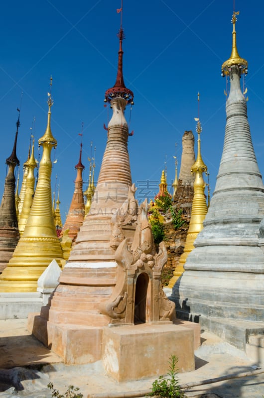 Myanmar, Inle Lake – Accumulation of Stupas in Indein