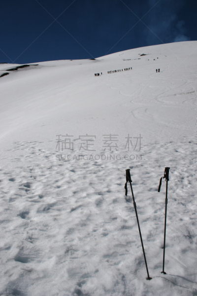 比亚里卡,火山,普空,滑雪杖,垂直画幅,南美,天空,脚印,安地斯山脉