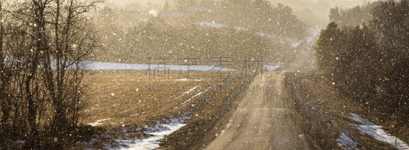 粒子,全景,雪,光,天气,乡村路,闪亮的,飞溅的水滴,气候与心情,童话故事