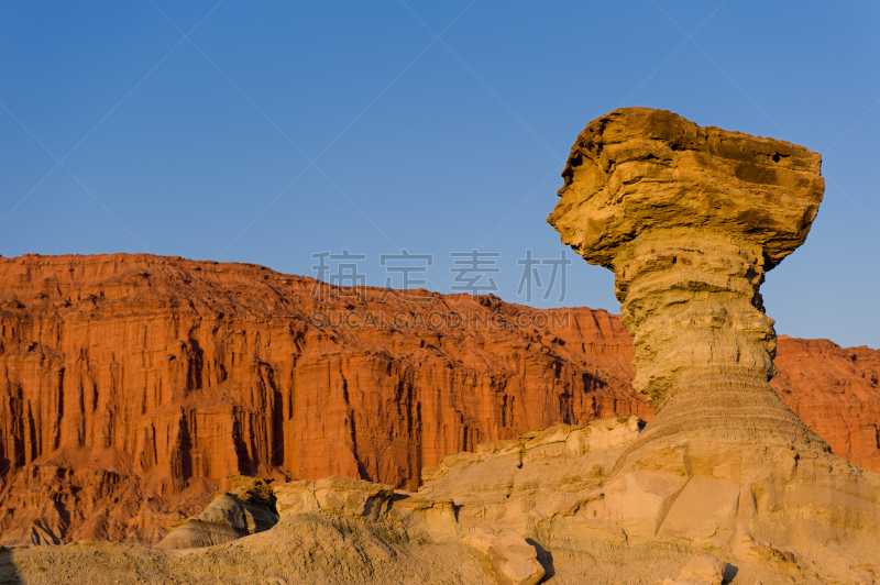 世界遗产,沙岩,阿根廷,蘑菇,圣胡安,旅途,南美,天空,水平画幅,沙子