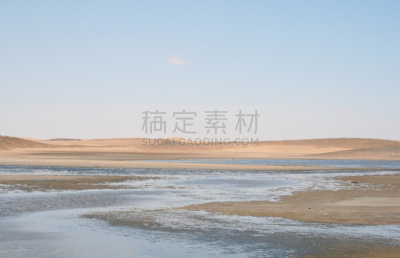 沃尔维斯湾,非洲,纳米比亚,泻湖,斯瓦考普穆德,南大西洋,天空,沙子,海滩,彩色图片