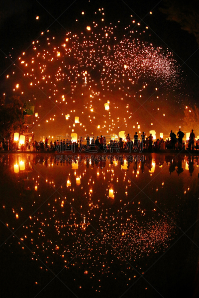 灯笼,纸灯笼,垂直画幅,水,天空,风,夜晚,旅行者,灯