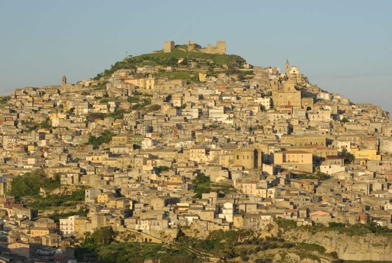 都市风景,乡村,恩纳省,天空,古董,外立面,水平画幅,山,无人