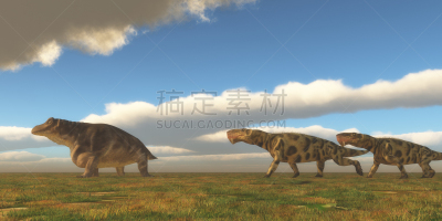 捕猎行为,平安时代,古生代,史前艺术,恐龙,古生物学,蜥蜴,爪,水平画幅,食草动物
