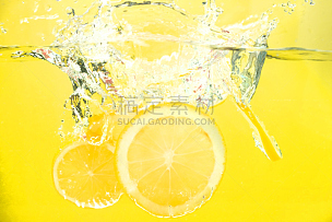 柠檬,苏打水,多色背景,杜松子,纯净水,泡泡,多色的,水,水下,纯净