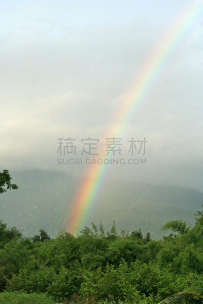 老挝,彩虹,占巴塞,自然,垂直画幅,彩色图片,无人,光谱色,摄影