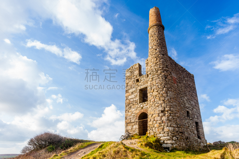 采矿业,康沃尔,鼎,马德龙,潘维斯,停泊的,旷野,摩尔人风格,旅游目的地,水平画幅