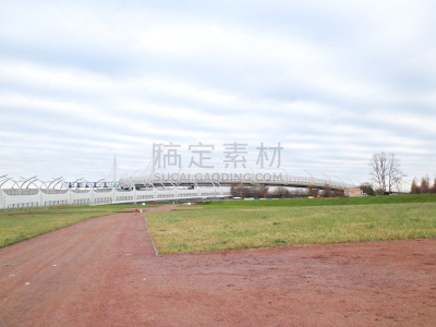 草,开着的,绿色,路,公园,雾,迅速,小路,秋天,挨着