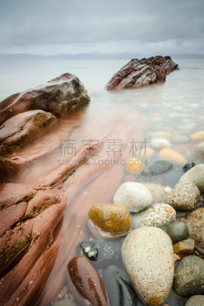 海湾,垂直画幅,水,地质学,无人,巨石,苏格兰,户外,岛,海洋