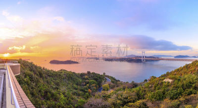 仓敷,城市,日本,冈山县,瀨户高速公路桥,濑户市,图像,海洋,公路,著名景点