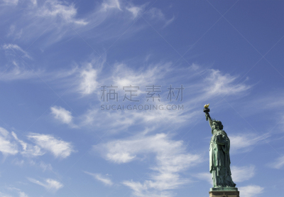 纽约,多变的天空,埃利斯岛,纪念碑,天空,留白,四肢,当地著名景点,夏天
