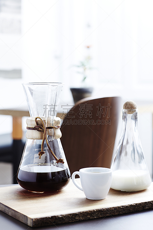 Breakfast coffee in elegant glassware,  still life