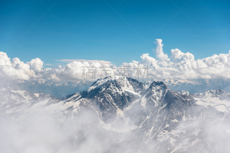 天空,雪,岩石,冰河,云,山,有包装的,深蓝,暴风雨,滑雪坡