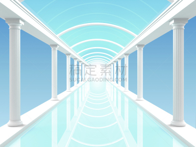 廊柱,绘画插图,三个物体,无边际泳池,画廊,拱廊,古典希腊,水,天空,公园