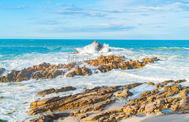 波浪,岩石,暴风雨,曙暮光,海浪,丰盛湾,瑞奥莱特幽灵城,户外,危险,粗糙的