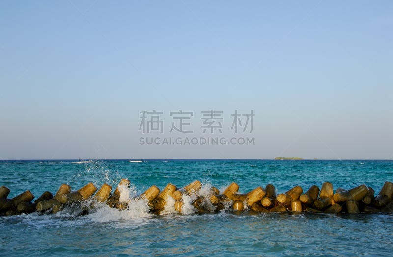 破浪堤,水,波浪,水平画幅,无人,地平线,海洋,防波堤,摄影