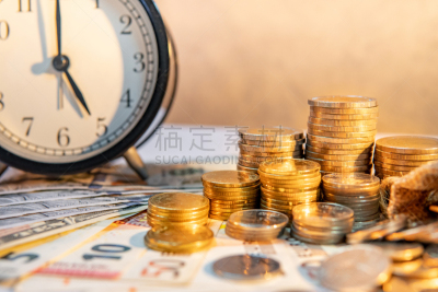钟,商务,概念,时间,金融,叠,投资