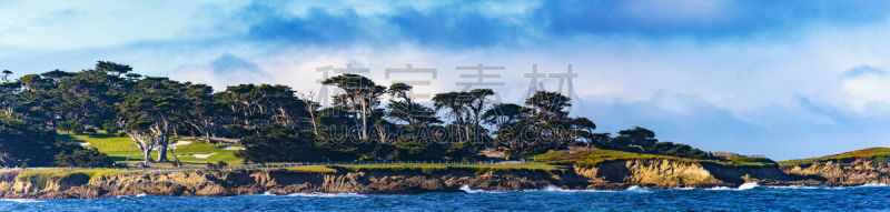 锐角,柏树,水,卡麦尔,水平画幅,云,无人,岩层,户外,云景