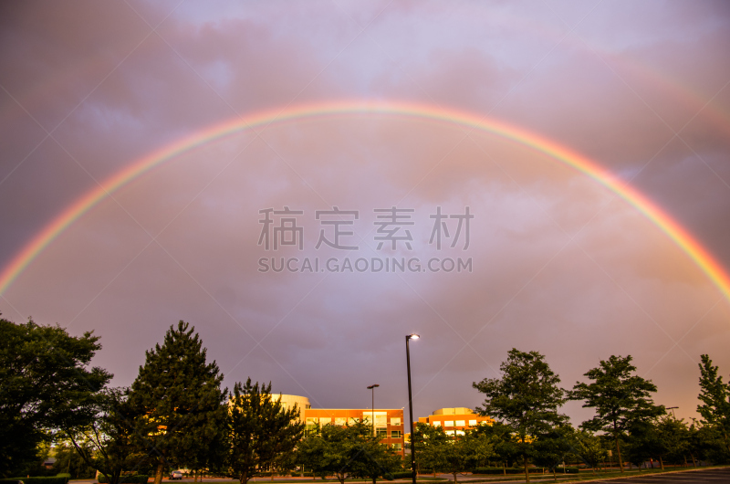 双彩虹,在上面,建筑体,天空,美国,水平画幅,无人,昆西,户外,北美