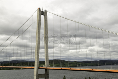 瑞典,高大的,新娘,海岸线,high coast bridge,霍加考斯特,吊桥,自然,水,水平画幅