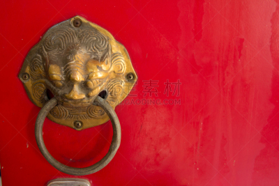 过去,门,狮王,门环,门把手,正门,旋钮,留白,衰老过程,古老的