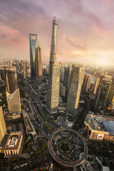 上海,城市天际线,全景,东方明珠塔,陆家嘴,浦东,垂直画幅,天空,夜晚,都市风景