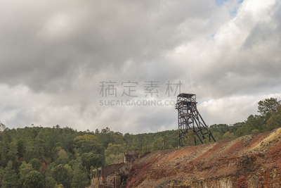 河流,盆地,自然,红色,金属,古老的,维尔瓦省,地质学,铜,图像