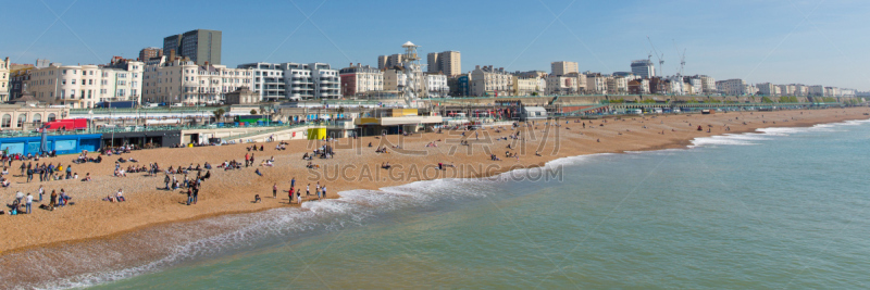 英格兰,旅行者,英国,全景,布赖顿海滩,城镇,水,天空,美,伊斯特本码头