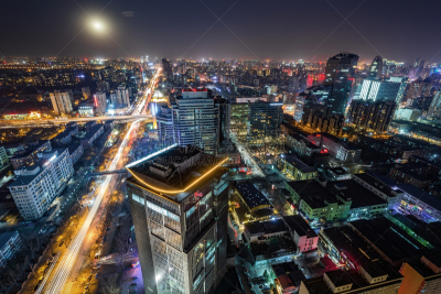 北京,北京cbd国际高尔夫国际俱乐部,三里屯,天空,水平画幅,高视角,夜晚,无人,户外,交通方式