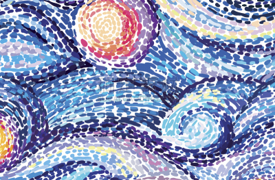 梵高,背景,点描主义,镶嵌图案,幻想,斑点,情感,式样,水平画幅,蓝色