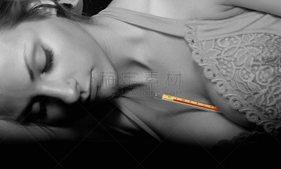 性健康,美,女人,胸部,温度计,水平画幅,诱人的女人,人体,健康保健,动物身体部位