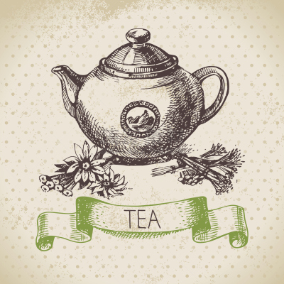 绘画插图,背景,茶,草图,菜单,动物手,纹理效果,茶碟,标签,计算机制图