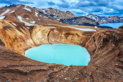 湖,火山口,自然,非凡的,温泉,火山喷口,地形,冰岛国,苏格兰高地,阿斯奇亚火山口
